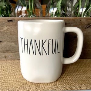 Rae Dunn•NEW•THANKFUL Mug•White Satin Finish